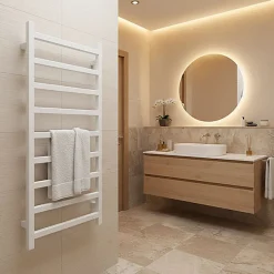 Matisere Sèche-serviette eau chaude blanc de 1080mm de haut et 500mm de large - 396 Watt - SIM1080/500ZXB* Sèche-Serviettes Eau Chaude
