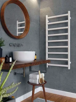 Matisere Sèche-serviette eau chaude blanc de 1080mm de haut et 500mm de large - 396 Watt - SIM1080/500ZXB* Sèche-Serviettes Eau Chaude