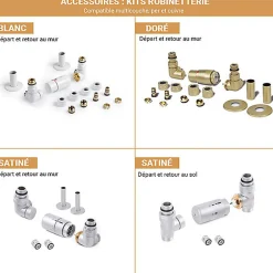 Matisere Sèche-serviette eauc haude blanc de 900mm de haut et 600mm de large - 460 Watt - LEN900/600PSXB