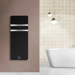 Sannover  Sèche-Serviette Electrique en Verre mural Omiros Sannover 850 W Noir* Sèche-Serviettes Électrique