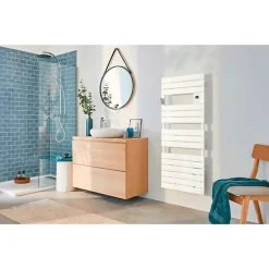 Atlantic Sèche-serviette électrique - Adélis - - 750 W - H. 1402 mm - Blanc brillant - Connecté* Sèche-Serviettes Électrique