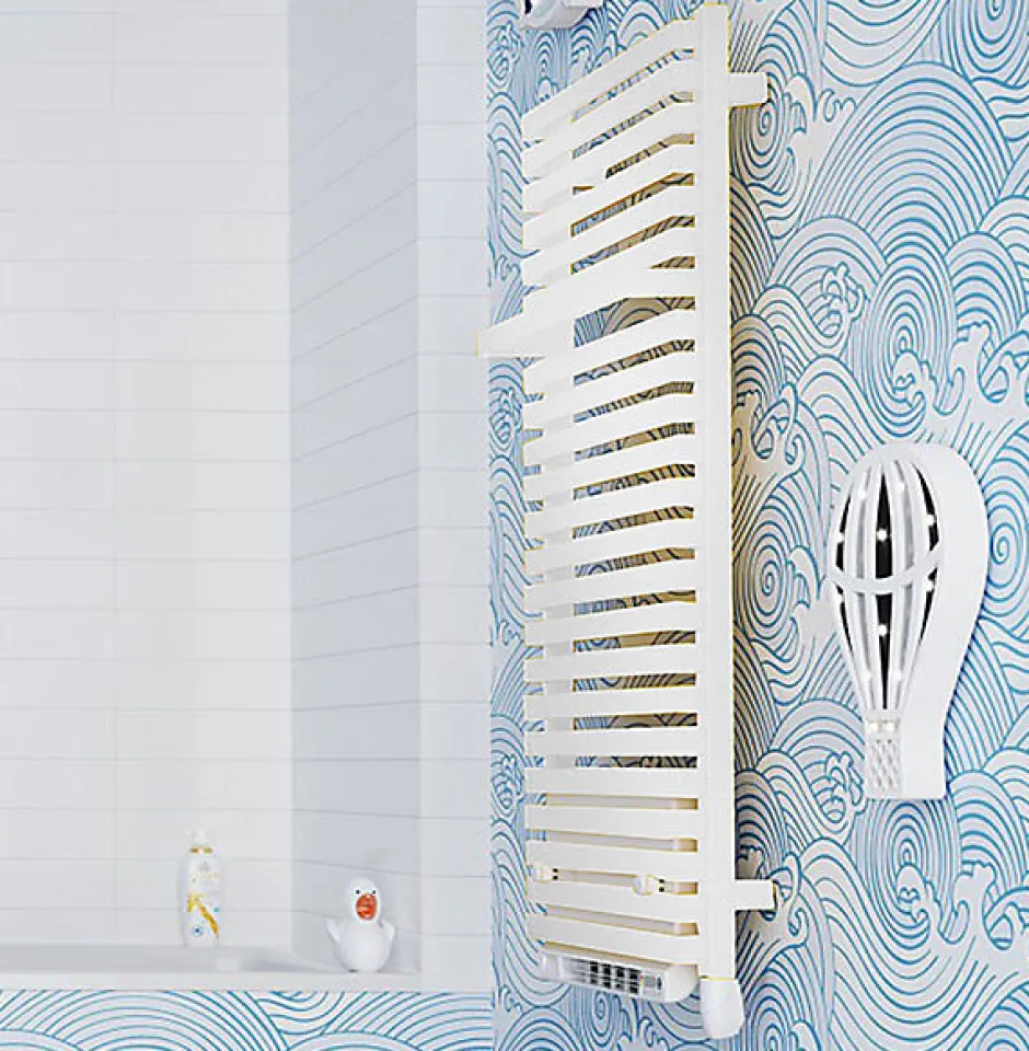 Matisere Sèche-serviette électrique blanc de 1050mm de haut et 500mm de large - 600 Watt - CIT1050/500E8BBLO