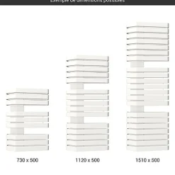 Matisere Sèche-serviette électrique blanc - (HxL) 925x500 mm - 800 (Watts) - 800 Watt - IRO925-500SE8BB