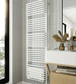 Matisere Sèche-serviette électrique blanc de 1580mm de haut et 500mm de large - 800 Watt - POL1580/500E8BBLO* Sèche-Serviettes Soufflant