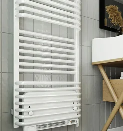 Matisere Sèche-serviette électrique blanc de 1580mm de haut et 500mm de large - 800 Watt - POL1580/500E8BBLO* Sèche-Serviettes Soufflant