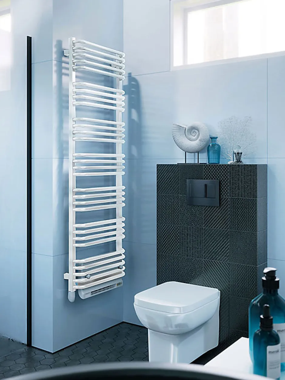Matisere Sèche-serviette électrique blanc de 1140mm de haut et 600mm de large - 800 Watt - ALE1140/600E8BBLO