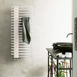 Matisere Sèche-serviette électrique blanc - (HxL) 1620x500 mm - 1000 (Watts) - 1000 Watt - MIC1620-500E8BB* Sèche-Serviettes Électrique