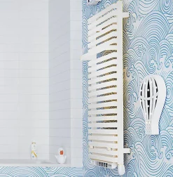 Matisere Sèche-serviette électrique blanc de 780mm de haut et 500mm de large - 400 Watt - CIT780/500E8BBLO