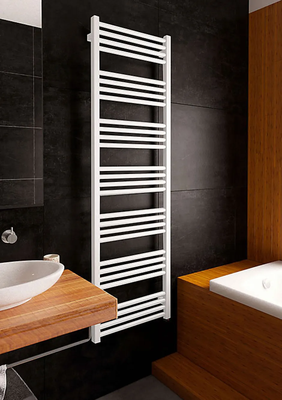Matisere Sèche-serviette électrique blanc - (HxL) 1620x500mm - 800 Watt - 800 Watt - FIO1620-500E1B* Sèche-Serviettes Électrique