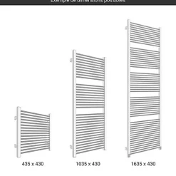 Matisere Sèche-serviette électrique chromé - (HxL) 1335x430mm - 600 (Watts) - 600 Watt - MIK1335-430E8CRO* Sèche-Serviettes Électrique