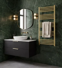 Matisere Sèche-serviette électrique doré de 1140mm de haut et 630mm de large - 600 Watt - FIO1140/630E8BRA* Sèche-Serviettes Électrique