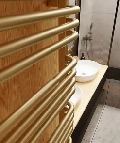Matisere Sèche-serviette électrique doré de 540mm de haut et 300mm de large - 200 Watt - ALE540/300E8BRA