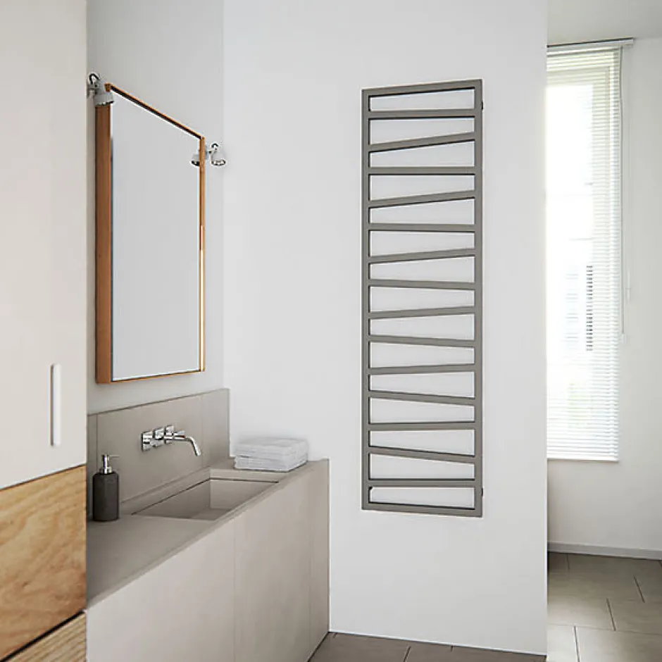 Matisere Sèche-serviette électrique gris - (HxL) 1310x500 mm - 600 ( Watts) - 600 Watt - ZIG1310-500E8MST* Sèche-Serviettes Électrique