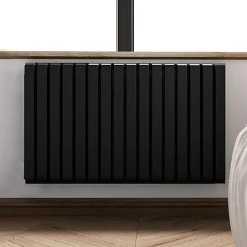 Matisere Sèche-serviette électrique noir thermostat wifi - HxL 630x1565mm - 1500 Watt - WAR630/1565ROE8NW