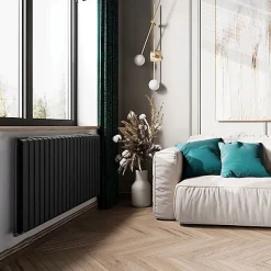 Matisere Sèche-serviette électrique noir thermostat wifi - HxL 630x1565mm - 1500 Watt - WAR630/1565ROE8NW