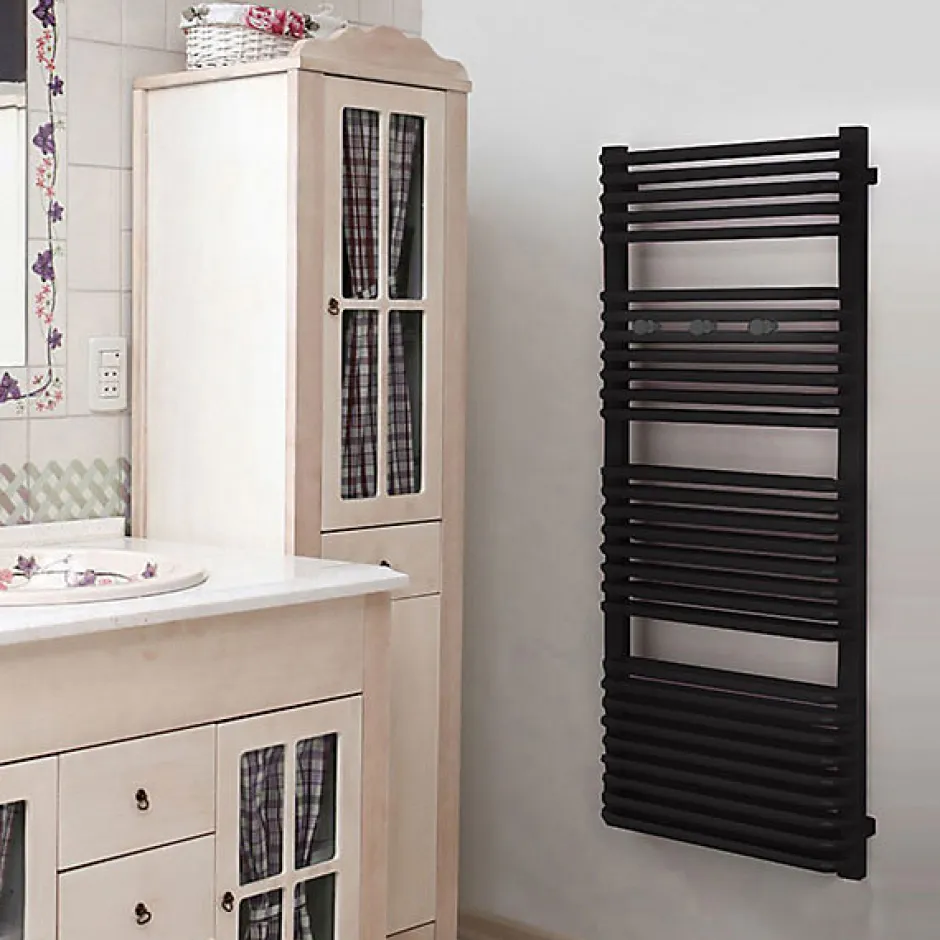 Matisere Sèche-serviette électrique noir de 820mm de haut et 640mm de large - 800 Watt - TYT820/640E8NBLO* Sèche-Serviettes Soufflant
