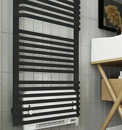 Matisere Sèche-serviette électrique noir de 1180mm de haut et 600mm de large - 800 Watt - POL1180/600E8NBLO* Sèche-Serviettes Soufflant