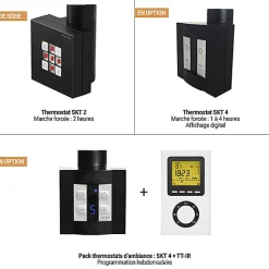 Matisere Sèche-serviette électrique noir - (HxL) 1860x430mm - 800 Watt - 800 Watt - FIO1860-430E1N