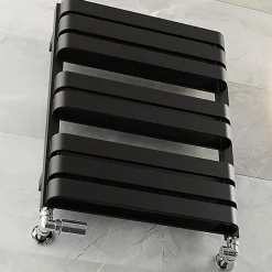 Matisere Sèche-serviette électrique noir de 1695mm de haut et 500mm de large - 1200 Watt - WAR1695500TBSOAE1N