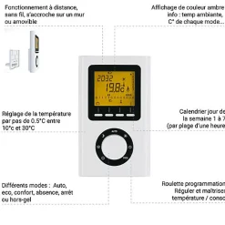 Matisere Sèche-serviette électrique programmable blanc - HxL : 1620x680 mm - 1000 Watt - FIO1620/680E1BP* Sèche-Serviettes Électrique