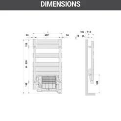 Matisere Sèche-serviette électrique soufflant blanc - HxL 1402x500mm - 500 Watt - ROE-140-050/IFS/B
