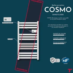 Thomson Sèche-serviette électrique sans fluide connecté WiFi 500W COSMO blanc* Sèche-Serviettes Mixte