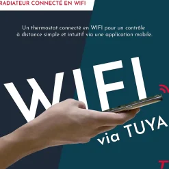 Thomson Sèche-serviette électrique sans fluide connecté WiFi 500W COSMO noir
