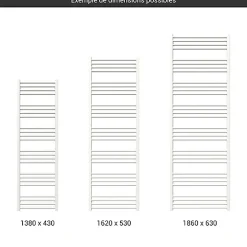 Matisere Sèche-serviette mixte blanc - (HxL) 1860x500mm - 800 Watt - 793 Watt - FIO1860-500Z1B* Sèche-Serviettes Mixte