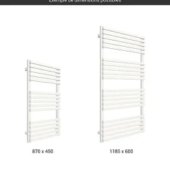 Matisere Sèche-serviette mixte blanc - (HxL) 870x450mm - 400 Watt - 402 Watt - QUA870-450SV2B* Sèche-Serviettes Mixte