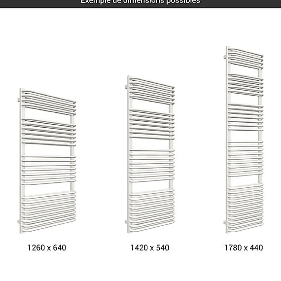 Matisere Sèche-serviette mixte blanc de 1260mm de haut et 540mm de large - 1002 Watt - TYT1260/540SOAZ8B* Sèche-Serviettes Mixte