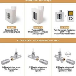 Matisere Sèche-serviette mixte blanc - (HxL) 1140x400mm - 400 Watt - 479 Watt - ALE1140-400V2B