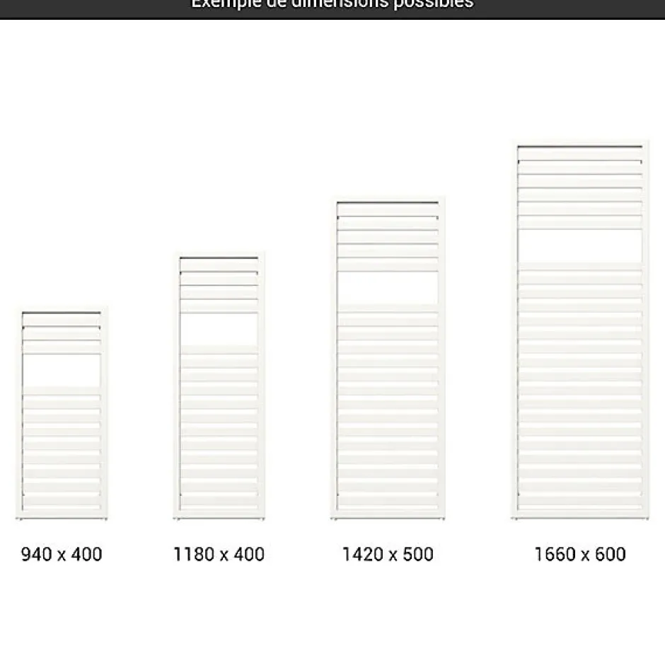 Matisere Sèche-serviette mixte blanc - (HxL) 1660x400mm - 600 Watt - 617 Watt - LUK1660-400Z1B* Sèche-Serviettes Mixte