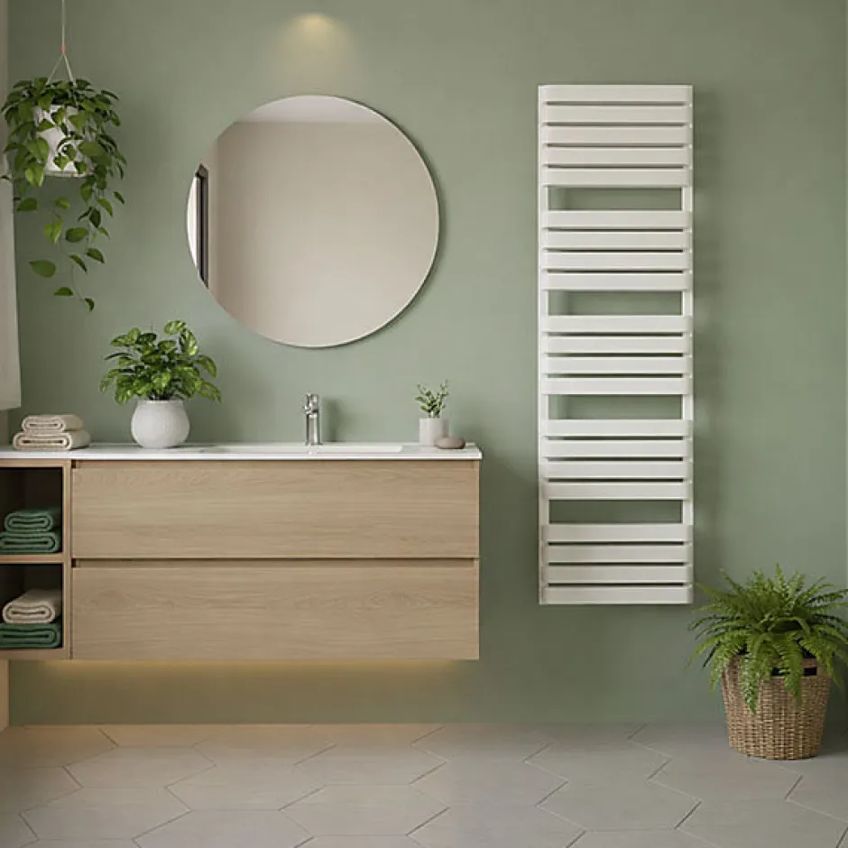 Matisere Sèche-serviette mixte blanc - (HxL) 1110x600mm - 1000 Watt - 924 Watt - WAR1110-600TBZ1B* Sèche-Serviettes Mixte
