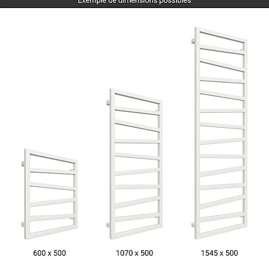 Matisere Sèche-serviette mixte blanc - (HxL) 1310x500mm - 600 Watt - 490 Watt - ZIG1310-500Z8B
