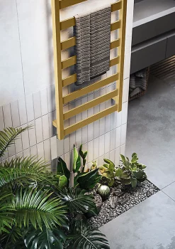 Matisere Sèche-serviette mixte doré de 1150mm de haut et 400mm de large - 366 Watt - VIV1150/400V2BRA