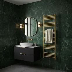 Matisere Sèche-serviette mixte doré de 1380mm de haut et 680mm de large - 757 Watt - FIO1380/680V2BRA