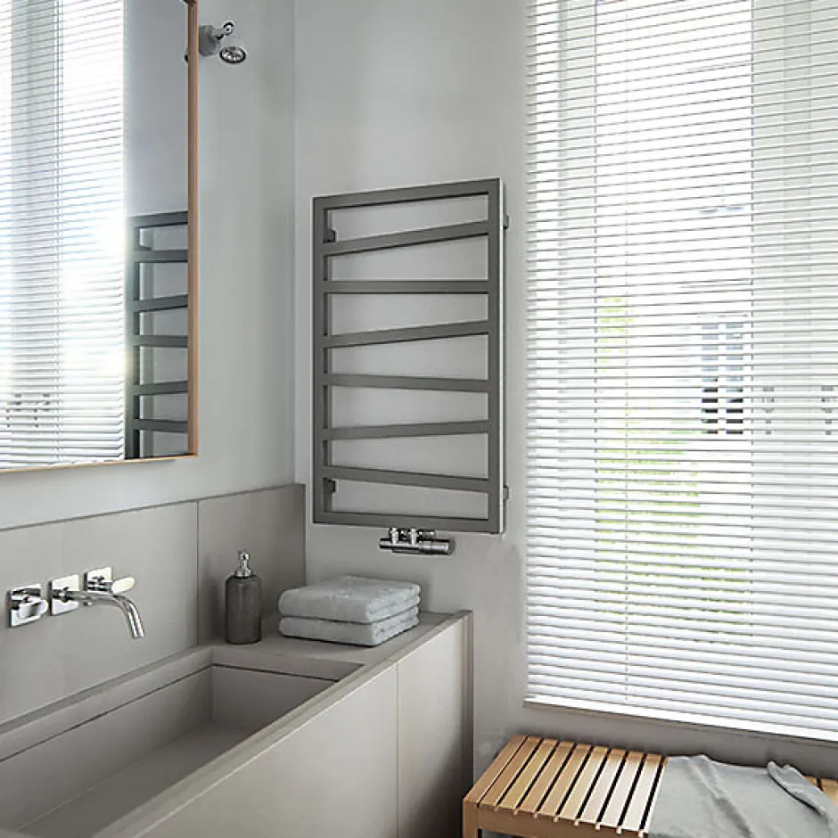 Matisere Sèche-serviette mixte gris de 1780mm de haut et 500mm de large - 627 Watt - ZIG1780/500Z8MST
