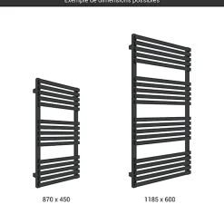 Matisere Sèche-serviette mixte noir - (HxL) 870x450 mm - 400 Watt - 402 Watt - QUA870-450SV2N* Sèche-Serviettes Mixte