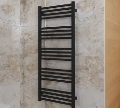 Matisere Sèche-serviette mixte noir - (HxL) 1140x600 mm - 600 Watt - 566 Watt - FIO1140-600V2N