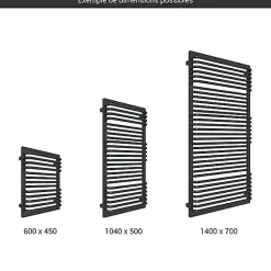 Matisere Sèche-serviette mixte noir - (HxL) 1240x450 mm - 800 Watt - 669 Watt - POC1240-450Z1N