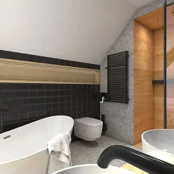 Matisere Sèche-serviette mixte noir - (HxL) 1320x600 mm - 1000 Watt - 889 Watt - CIT1320-600Z8N
