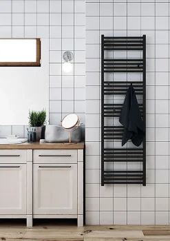Matisere Sèche-serviette mixte noir - (HxL) 1620x600 mm - 800 Watt - 801 Watt - FIO1620-600Z8N* Sèche-Serviettes Mixte