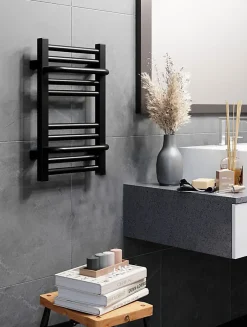 Matisere Sèche-serviette mixte noir - (HxL) 500x500 mm - 200 Watt - 241 Watt - LIM500-500Z8N* Sèche-Serviettes Mixte