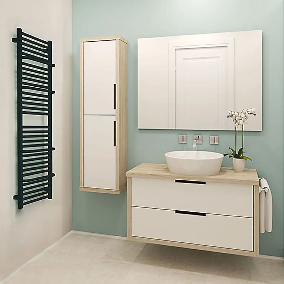 Matisere Sèche-serviette mixte noir - (HxL) 1700x600 mm - 1000 Watt - 1031 Watt - LIM1700-600Z1N* Sèche-Serviettes Mixte