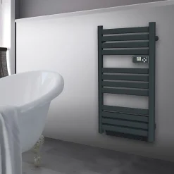 Sèche-serviettes avec soufflerie Mestia gris 500W + soufflerie 1000W* Sèche-Serviettes Soufflant