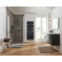 Thermor Sèche-serviettes connecté Allure Virtuose avec soufflerie 1750W Ardoise/Chêne Mat à droite - - 483140