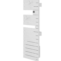 Atlantic Sèche-serviettes connecté Nefertiti étroit mât gauche 600W blanc carat - - 850611* Sèche-Serviettes Électrique