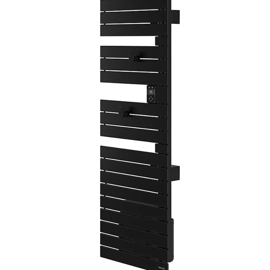 Atlantic Sèche-serviettes connecté Nefertiti mât à droite 750W noir - - 850037* Sèche-Serviettes Électrique