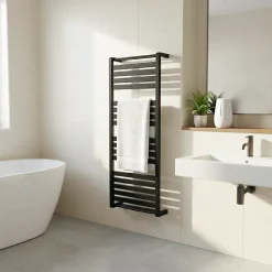 GoodHome Sèche-serviettes eau chaude en acier Loreto vertical anthracite 679 W* Sèche-Serviettes Eau Chaude
