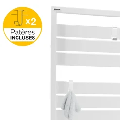 Acova Sèche-serviettes eau chaude noir en acier 432W + 2 patères, Astrakan